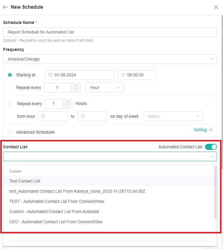 custom widgets contact list