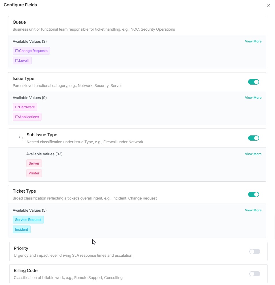 AI Ticket Triage Autotask Configure Fields