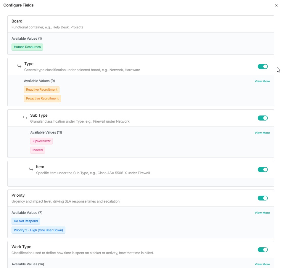 AI ticket triage configure fields