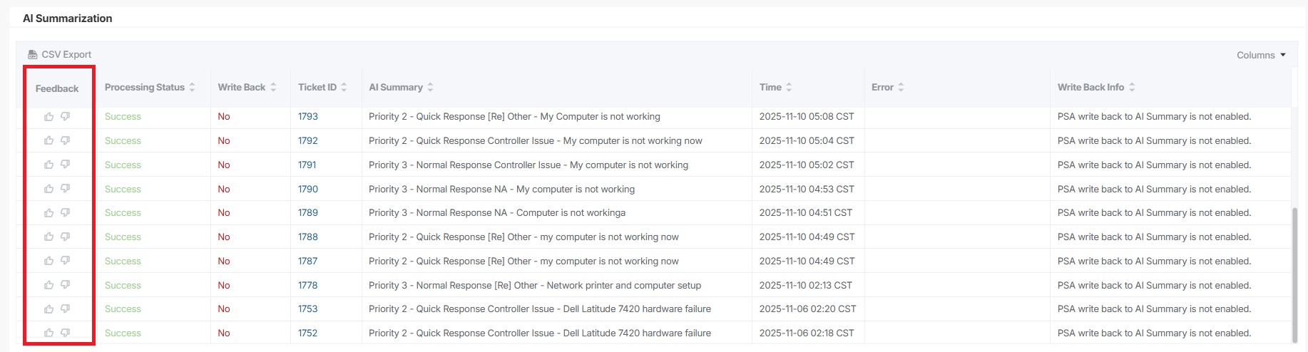 AI Ticket Summarization