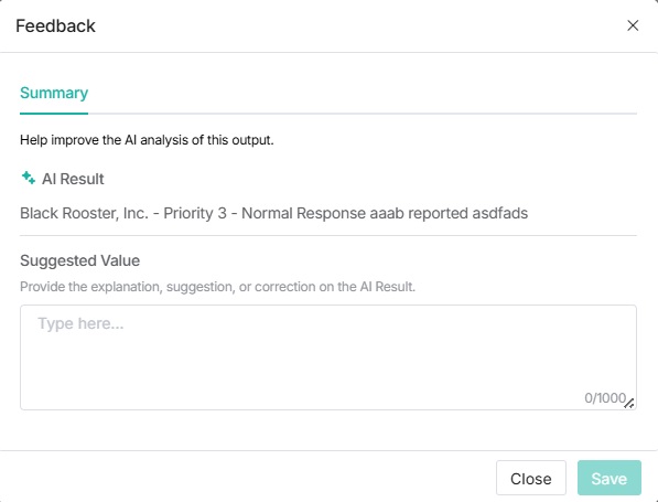 AI Summarization Feedback