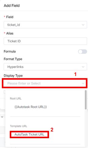 select URL templates for display type in widget builder