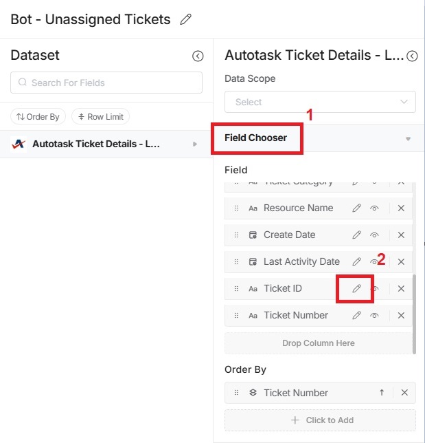 edit field in widget builder