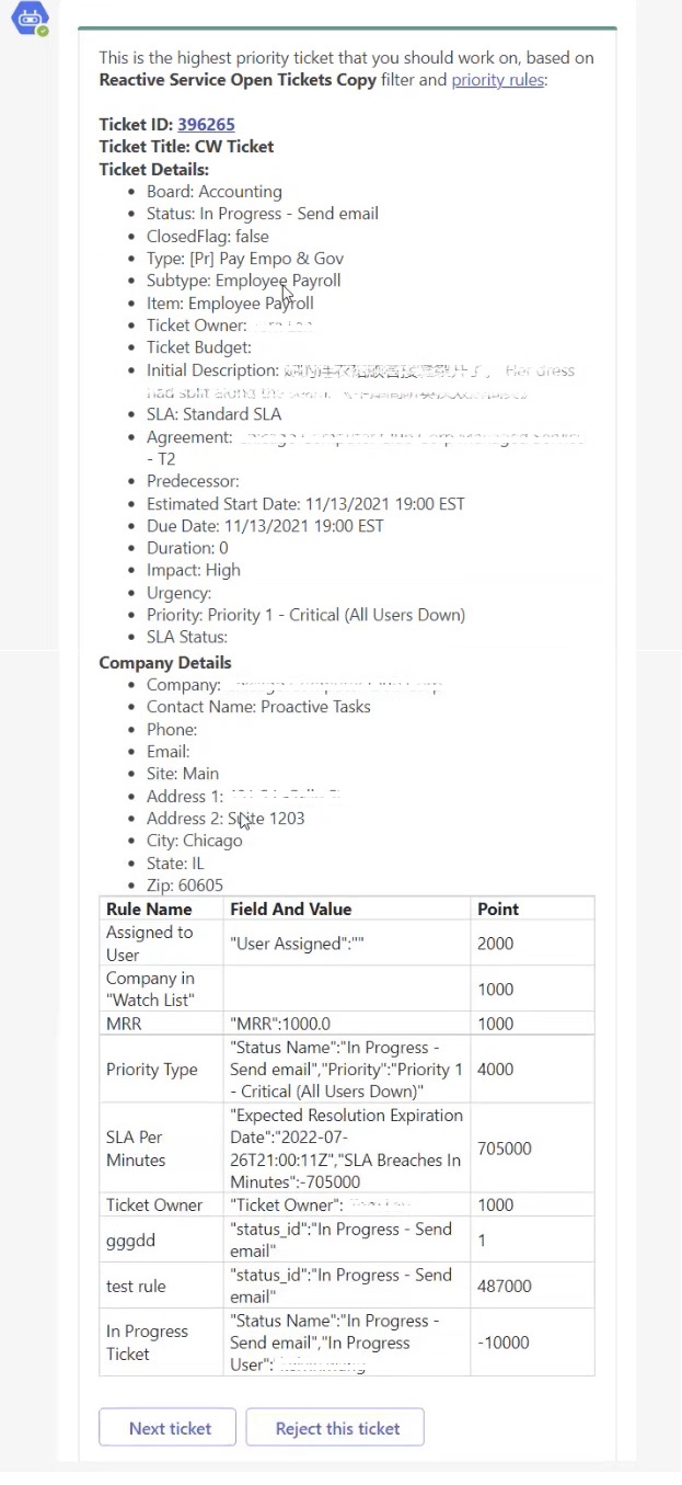 sample NT command bot message