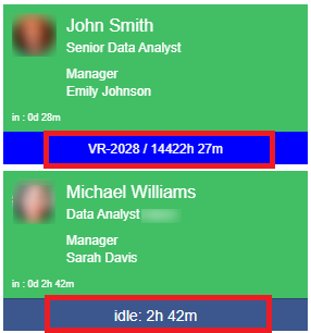 font color of the ticket ID and time