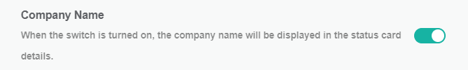 option to show company name in status