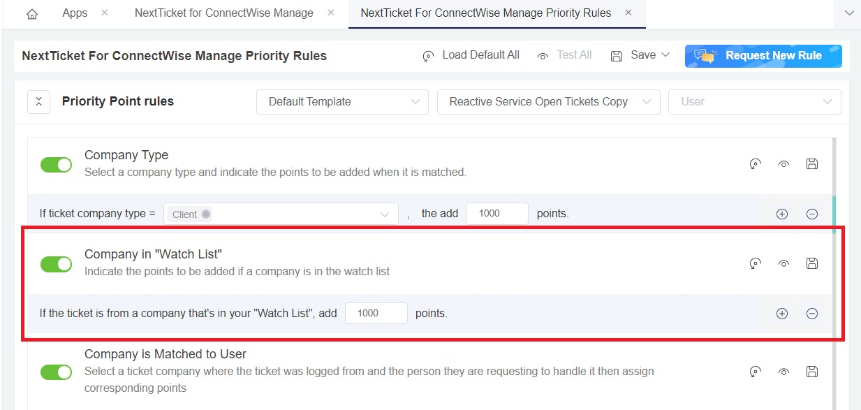 company in watch list