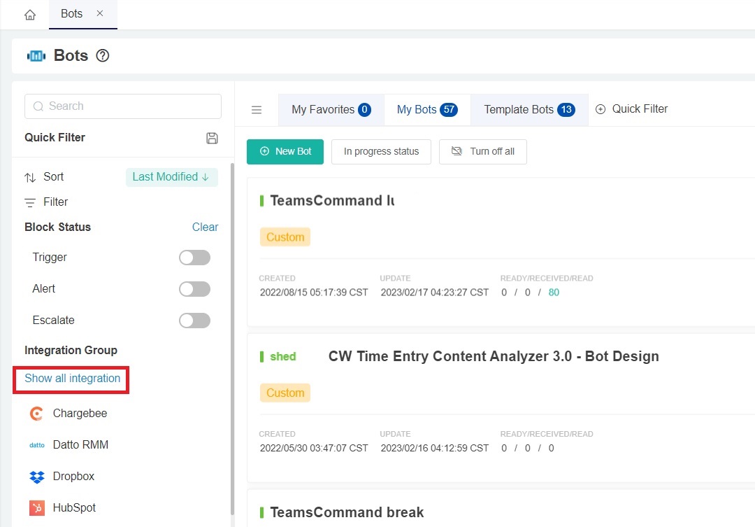 show all integration