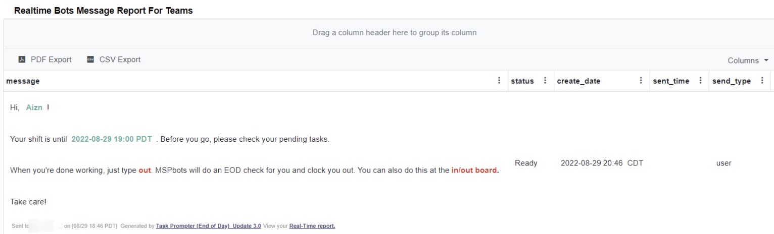 task prompter real-time notification