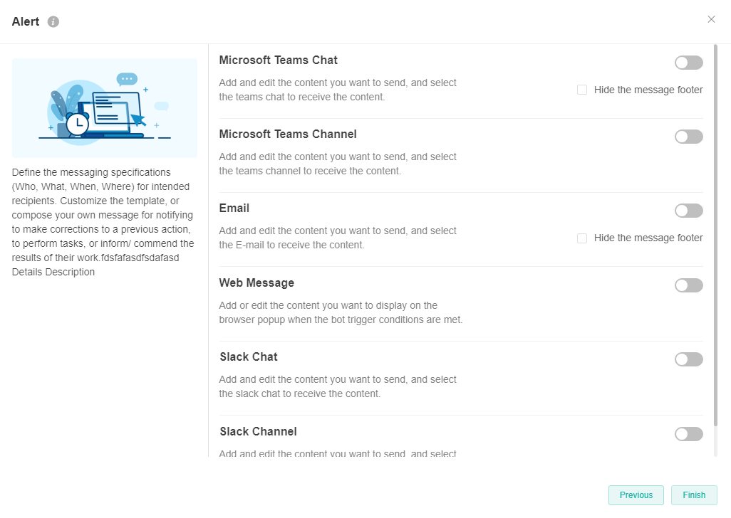 image alert settings