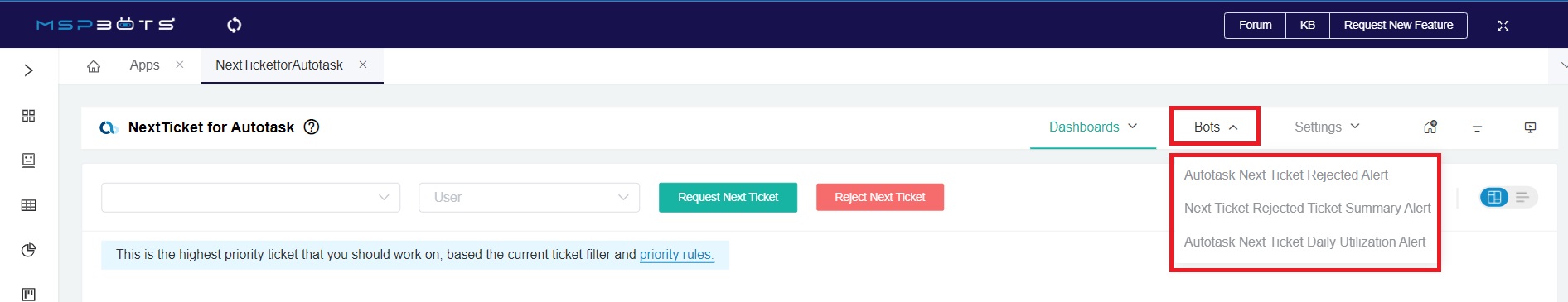 NextTicket for Autotask