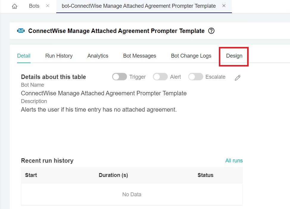 configure bot design