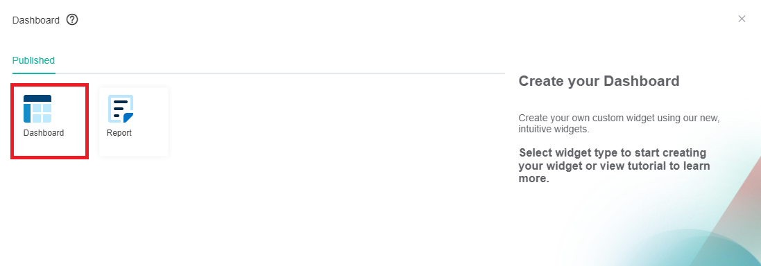 image add new dashboard