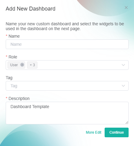 image add new dashboard