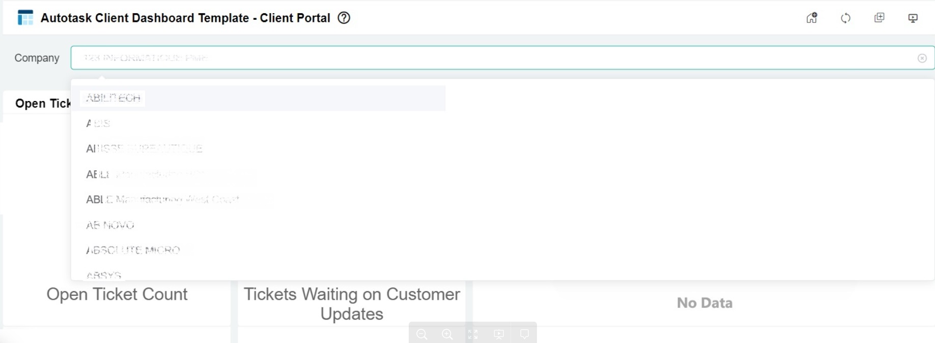 Autotask client dashboard template