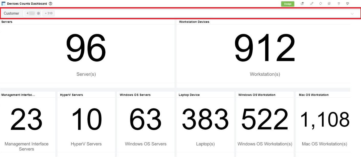 dashboard with slicer
