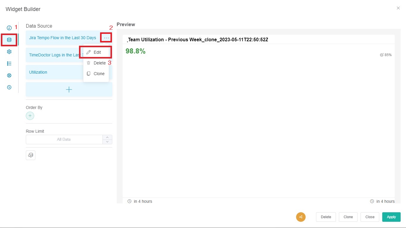 edit dataset scorecard