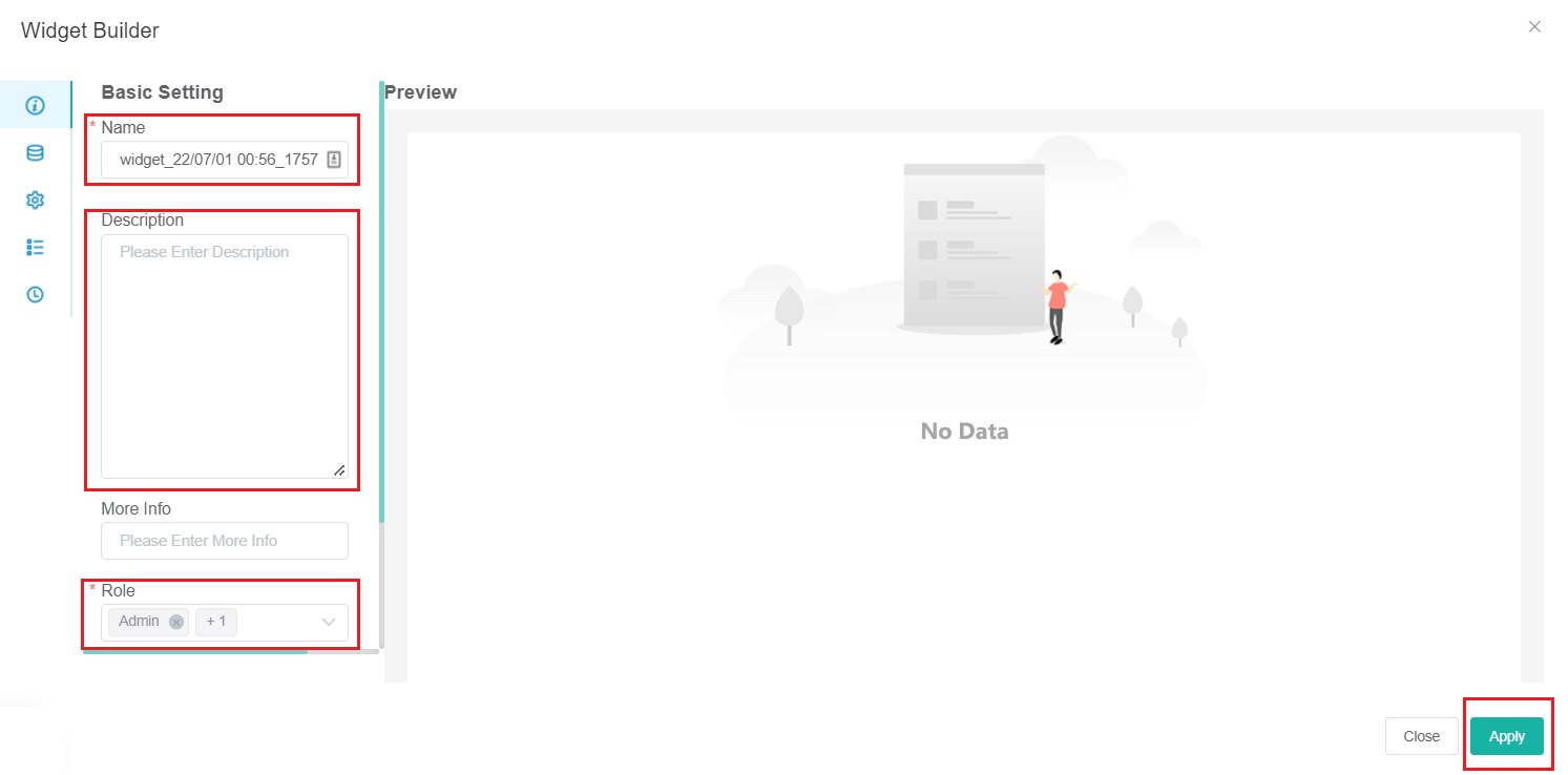 basic settings widgets
