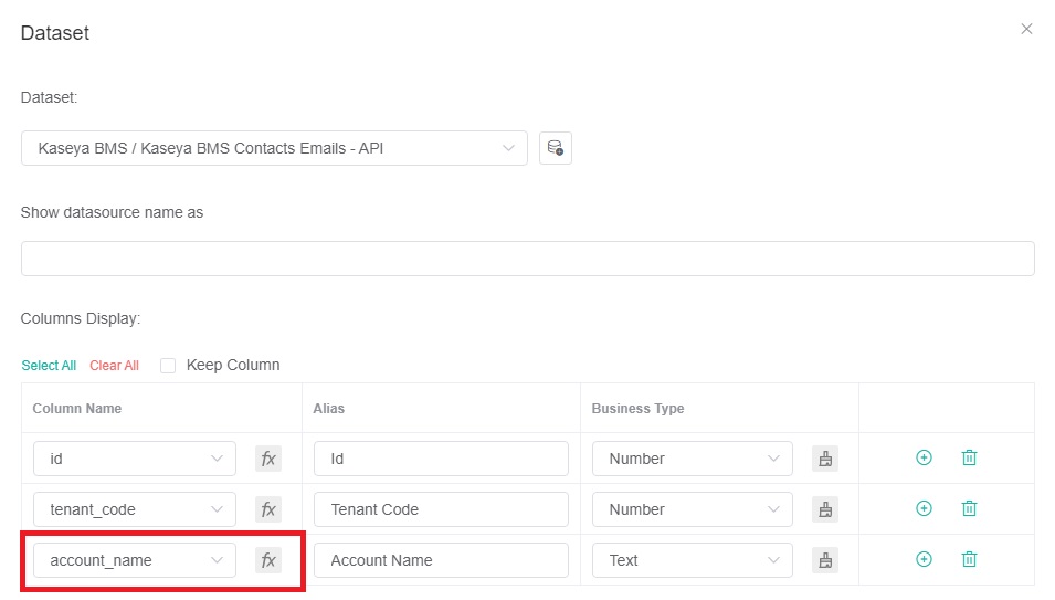image account_name column for the ConnectWise dataset