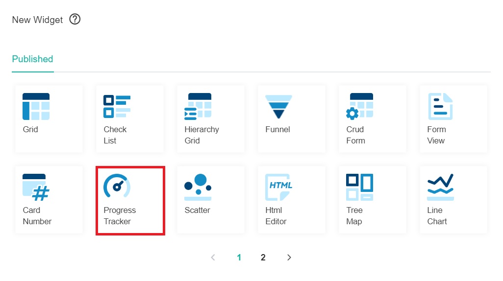 Progress tracker widget