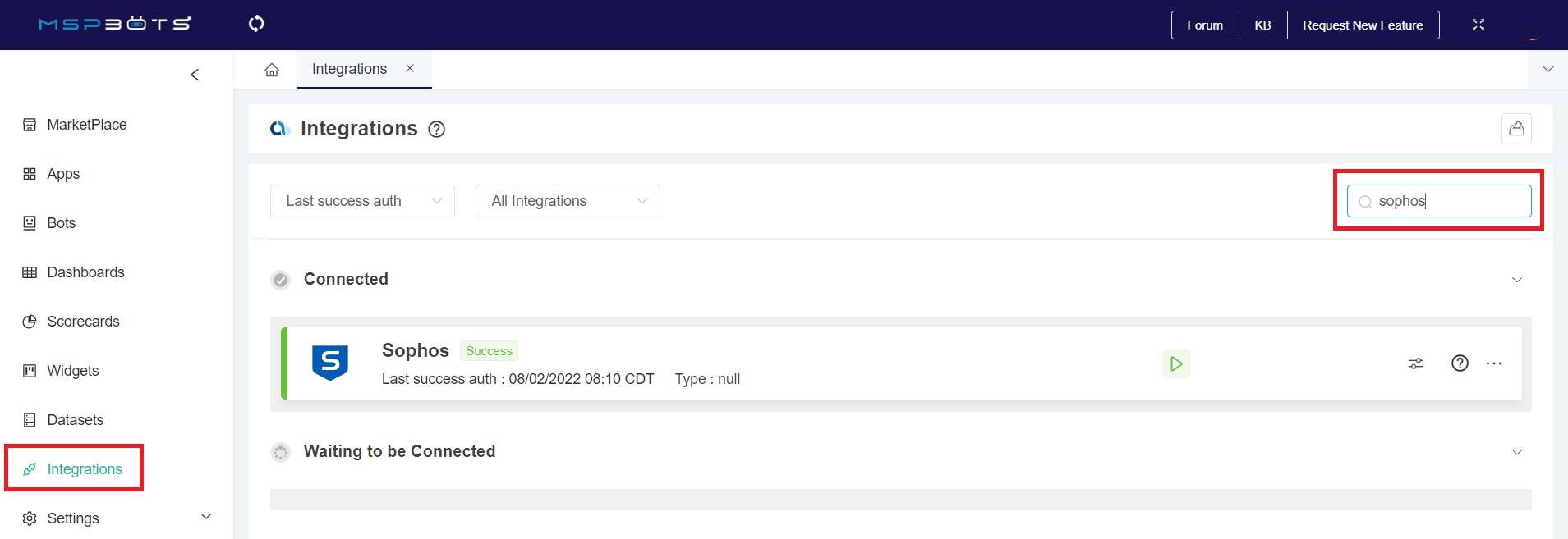 Sophos MSPbots integration
