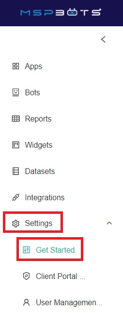 Settings Get Started
