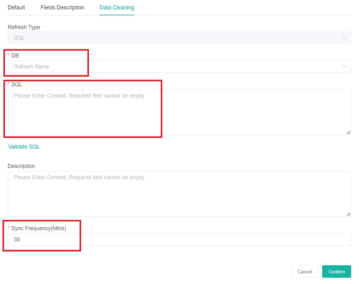 DB name and sync frequency