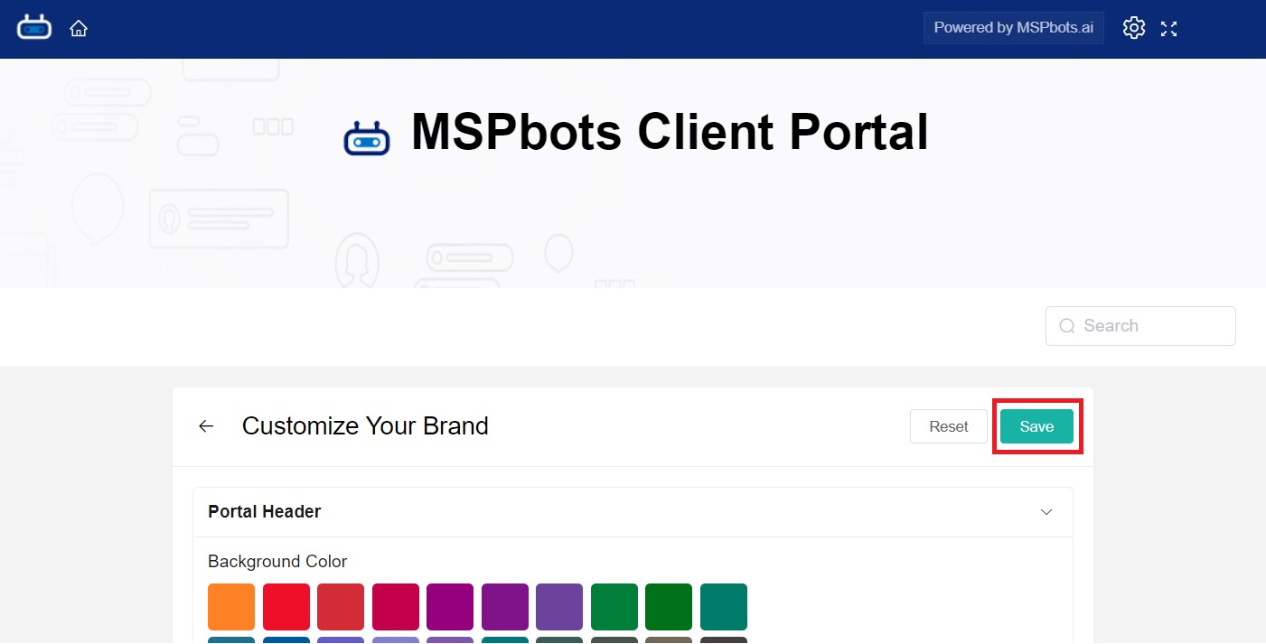 save customize portal