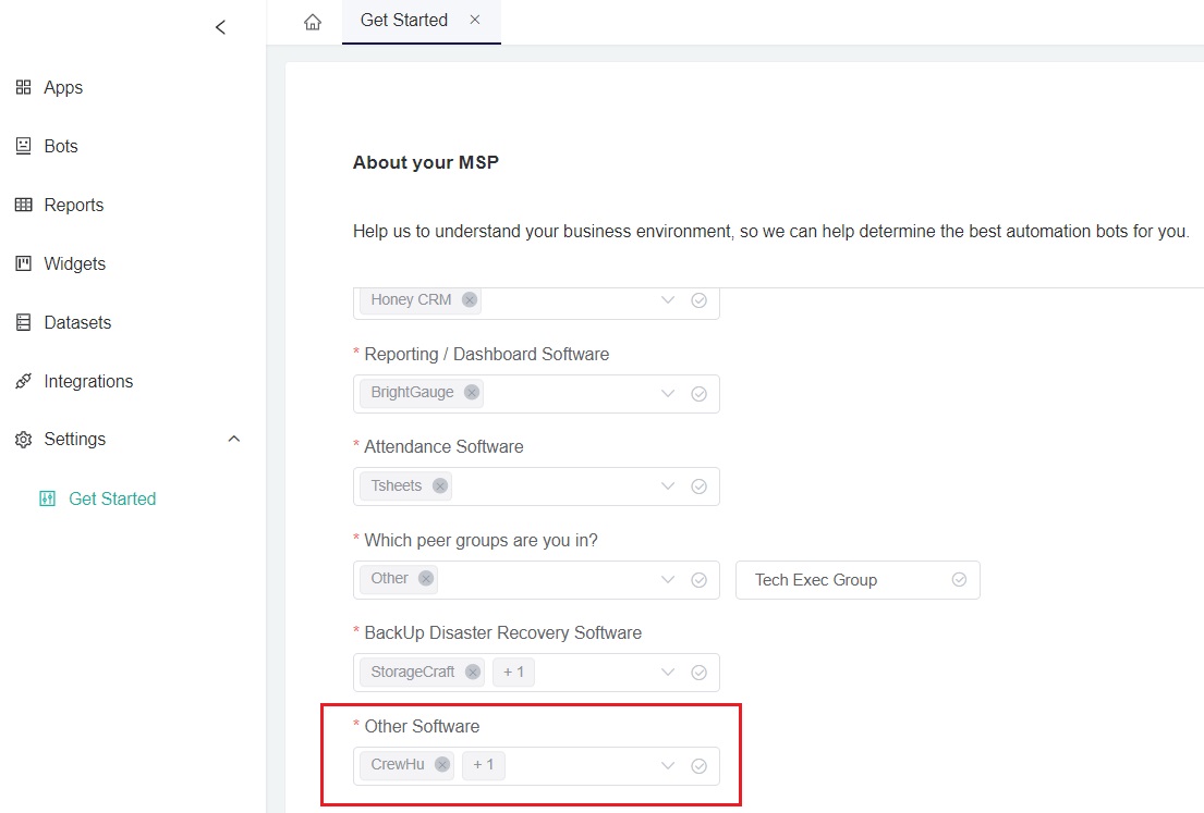 About Your MSP_other software