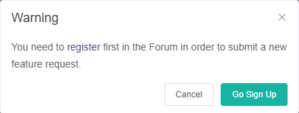 register to Fourm pop-up