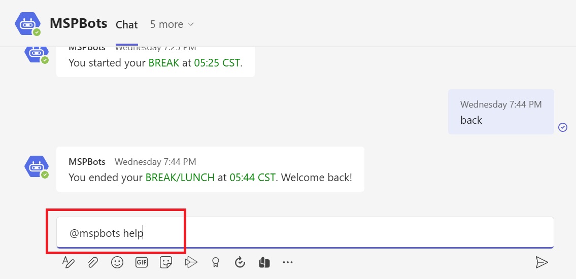 Initiate bot conversation 
