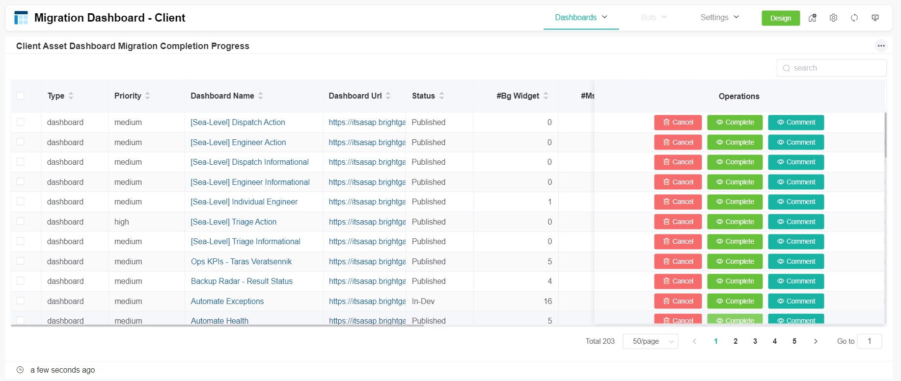 migration dashboard-client