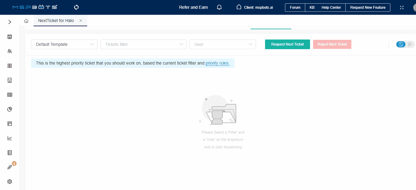 setting NextTicket filters