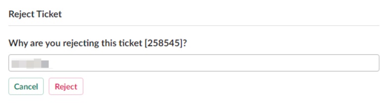 image reject ticket pop-up